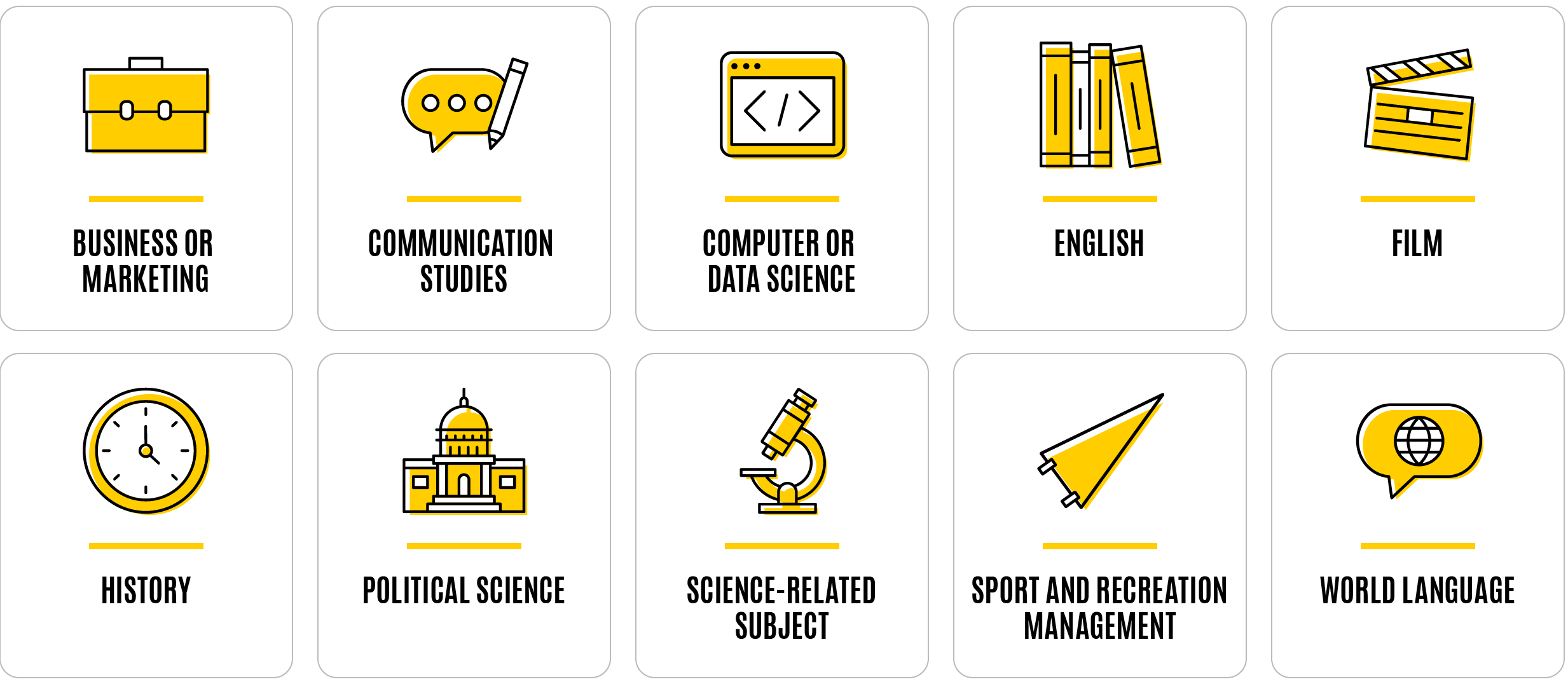 Here are 10 common double majors that students working toward journalism or communications pursue: business or marketing; communication studies; computer or data science; English; film; history; political science; a science-related subject; sport and recreation management; world language