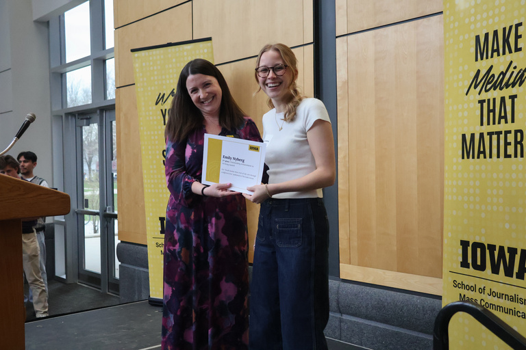 Emily Nyberg won third place in the Outstanding Writing Award on Tuesday, April 10, 2025.
