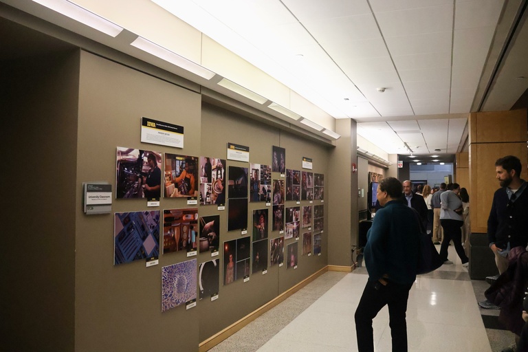 Designs from Photography are displayed on the walls of the first floor of Adler Journalism Building through the end of the semester.