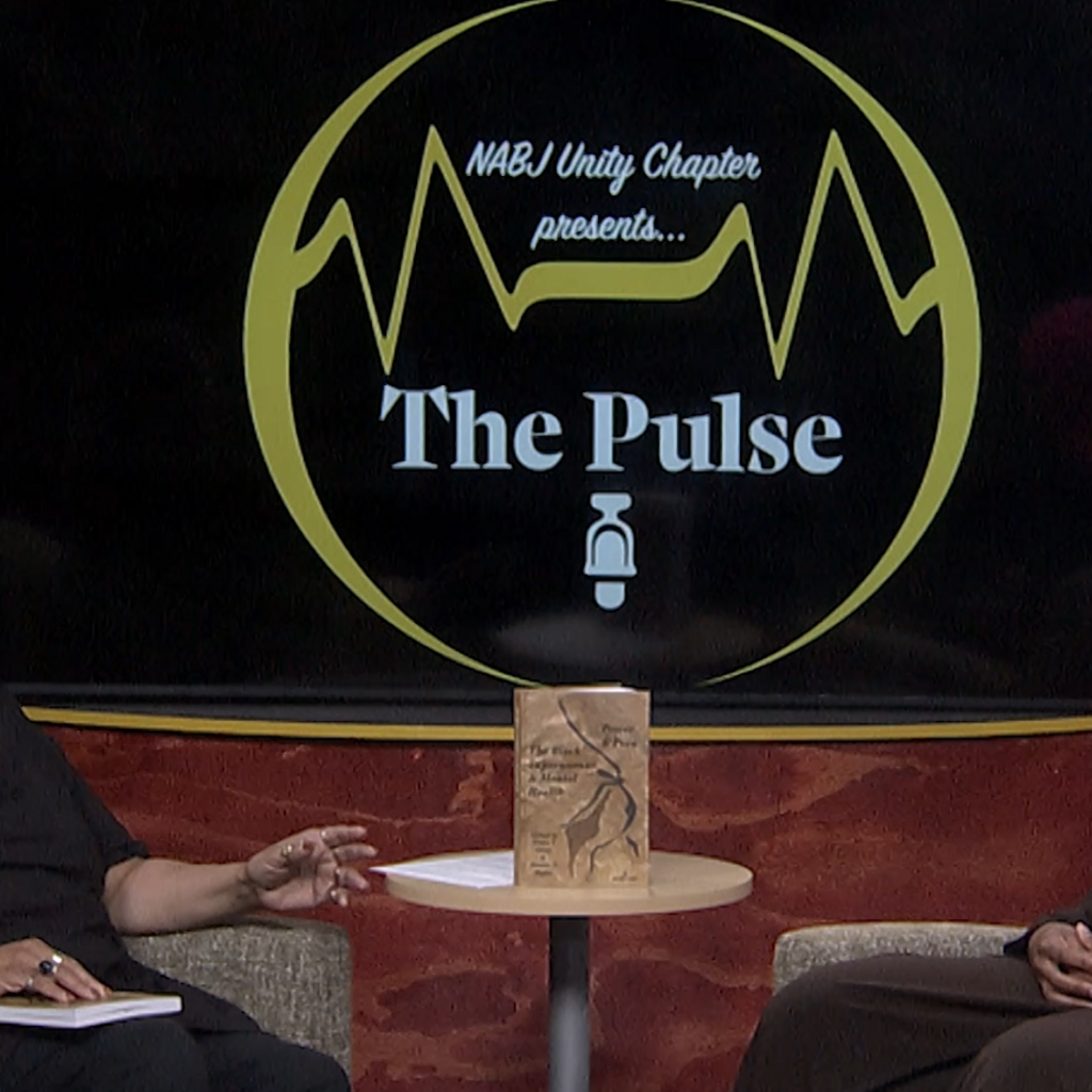 This is an image of Dr. Venise Berry and Kabedi Mutamba on the set of The Pulse