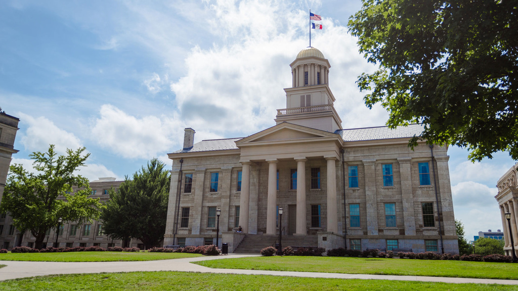 The Old Capitol on the campus of the University of Iowa.